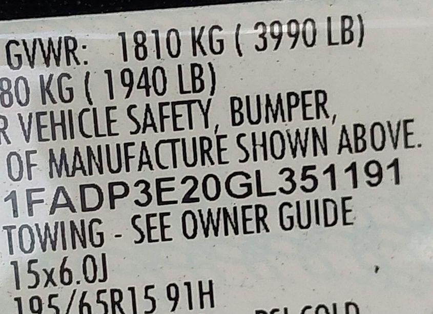 Photo 9 of 2016 Ford Focus S (VIN 1FADP3E20GL351191)