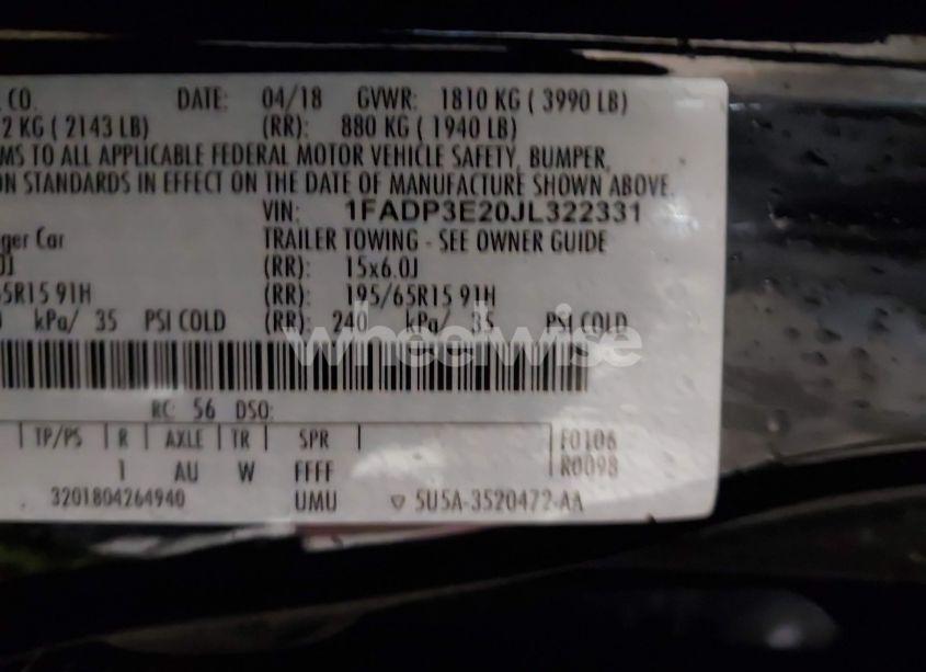 Photo 9 of 2018 Ford Focus (VIN 1FADP3E20JL322331)