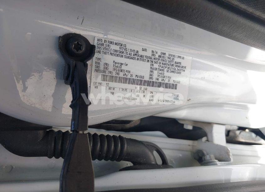 Photo 9 of 2016 Ford Focus S (VIN 1FADP3E21GL343794)