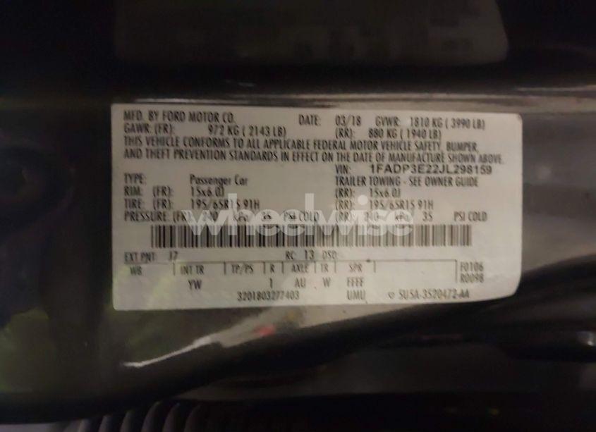 Photo 9 of 2018 Ford Focus S (VIN 1FADP3E22JL298159)