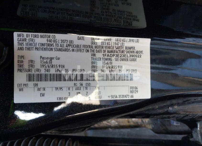 Photo 9 of 2014 Ford Focus S (VIN 1FADP3E23EL390922)