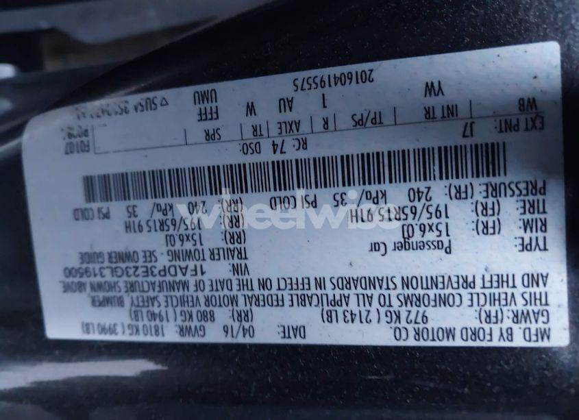 Photo 9 of 2016 Ford Focus S (VIN 1FADP3E23GL319500)