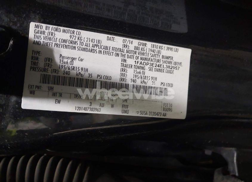 Photo 8 of 2014 Ford Focus S (VIN 1FADP3E24EL382957)