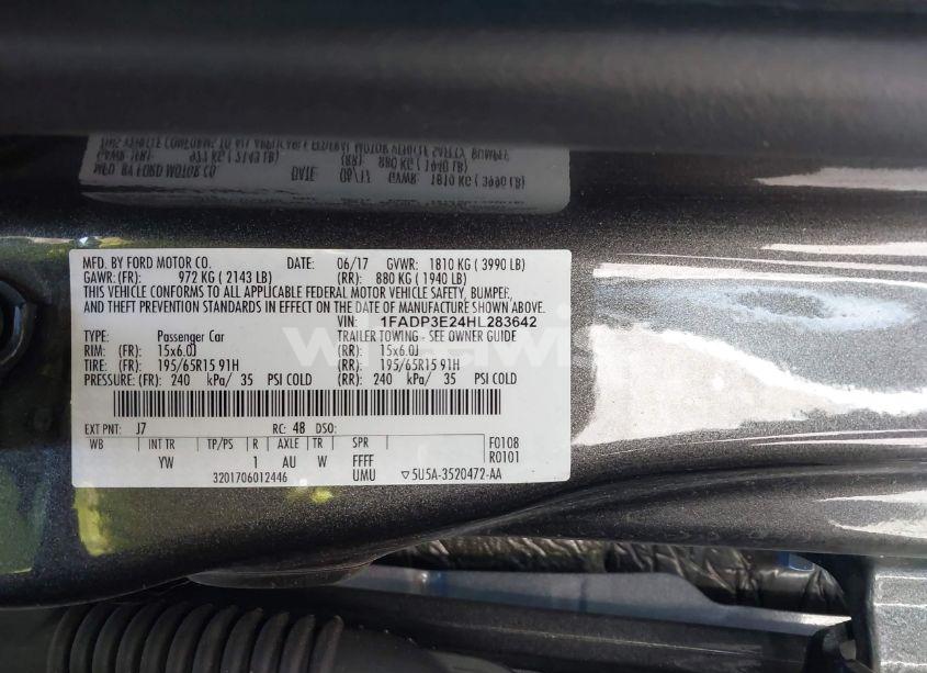 Photo 9 of 2017 Ford Focus S (VIN 1FADP3E24HL283642)