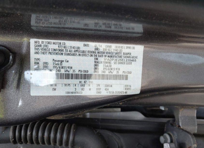 Photo 9 of 2014 Ford Focus S (VIN 1FADP3E25EL235465)
