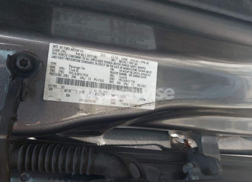 Photo 9 of 2013 Ford Focus S (VIN 1FADP3E26DL294233)