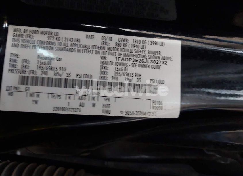 Photo 9 of 2018 Ford Focus S (VIN 1FADP3E26JL302732)