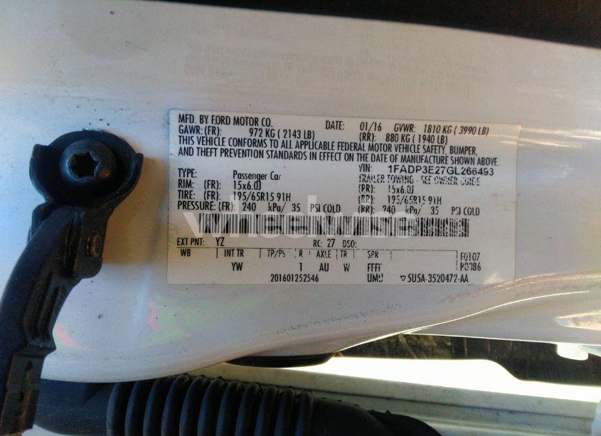 Photo 9 of 2016 Ford Focus S (VIN 1FADP3E27GL266493)