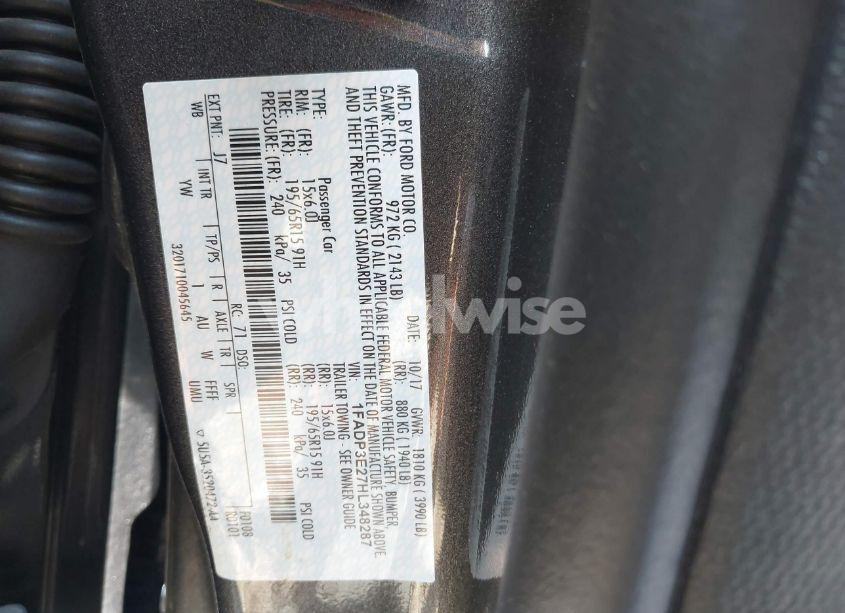 Photo 9 of 2017 Ford Focus S (VIN 1FADP3E27HL348287)