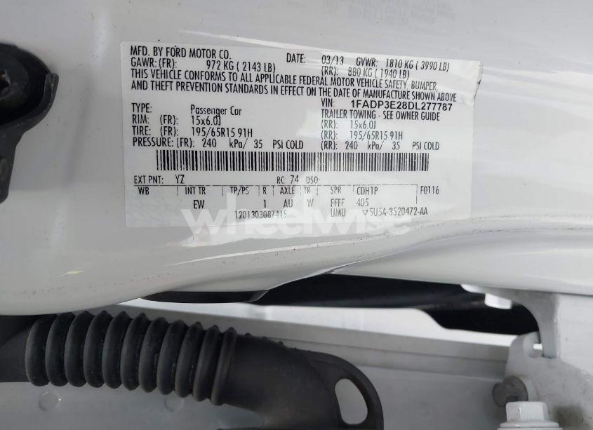 Photo 9 of 2013 Ford Focus S (VIN 1FADP3E28DL277787)