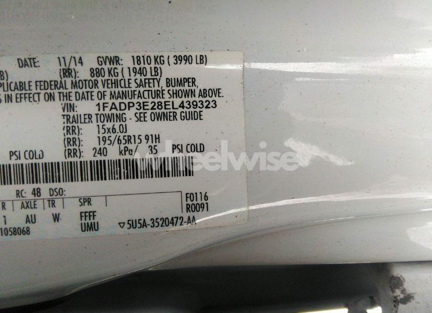Photo 9 of 2014 Ford Focus S (VIN 1FADP3E28EL439323)