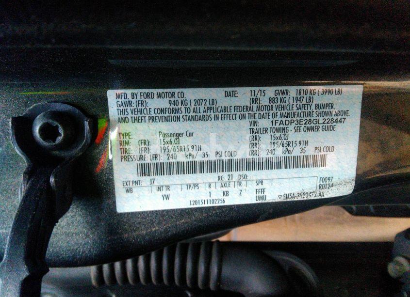 Photo 9 of 2016 Ford Focus S (VIN 1FADP3E28GL228447)