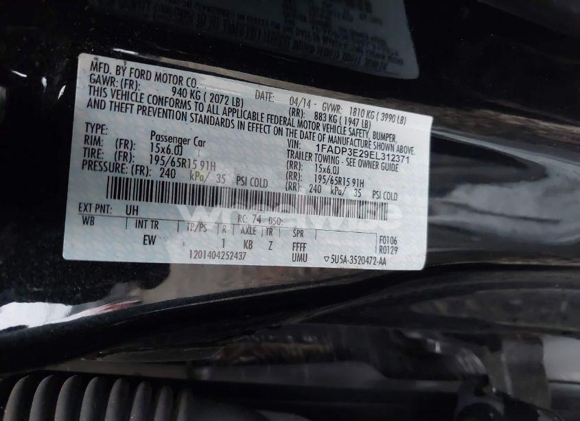 Photo 9 of 2014 Ford Focus S (VIN 1FADP3E29EL312371)