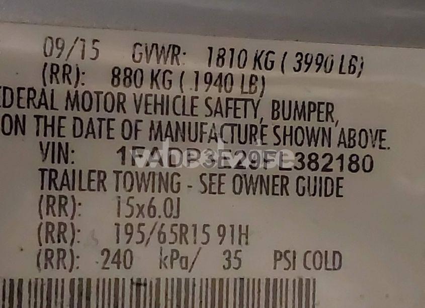 Photo 9 of 2015 Ford Focus S (VIN 1FADP3E29FL382180)