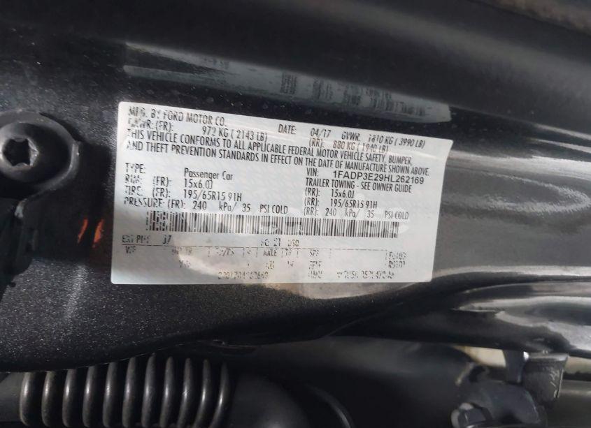 Photo 9 of 2017 Ford Focus S (VIN 1FADP3E29HL262169)