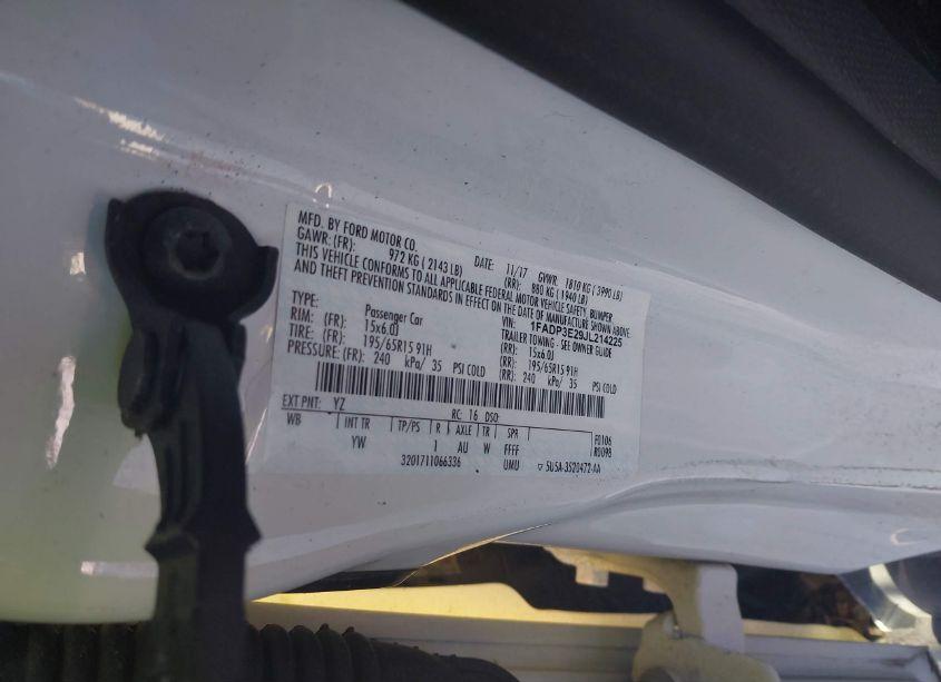 Photo 9 of 2018 Ford Focus S (VIN 1FADP3E29JL214225)