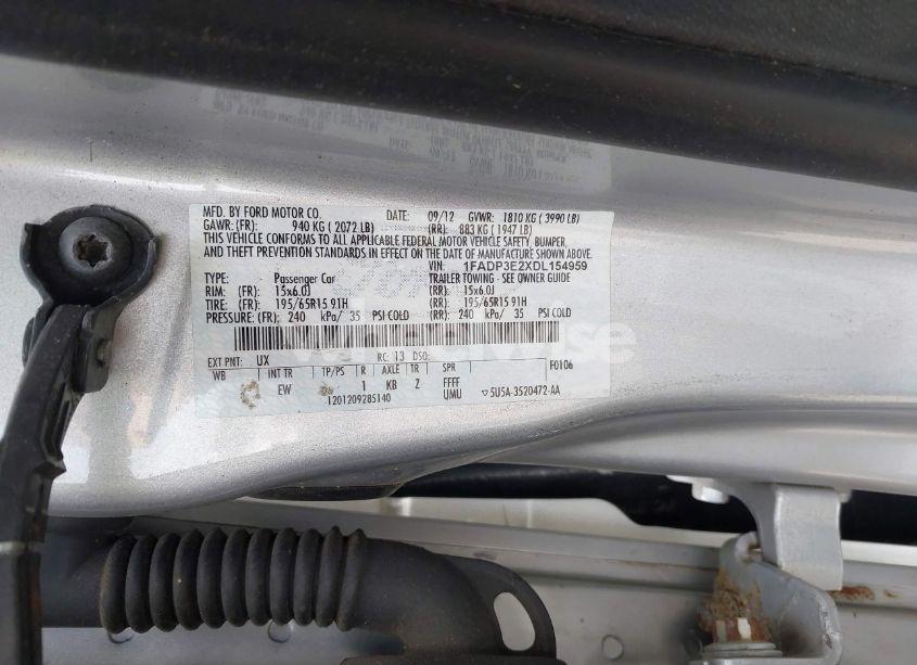 Photo 9 of 2013 Ford Focus S (VIN 1FADP3E2XDL154959)