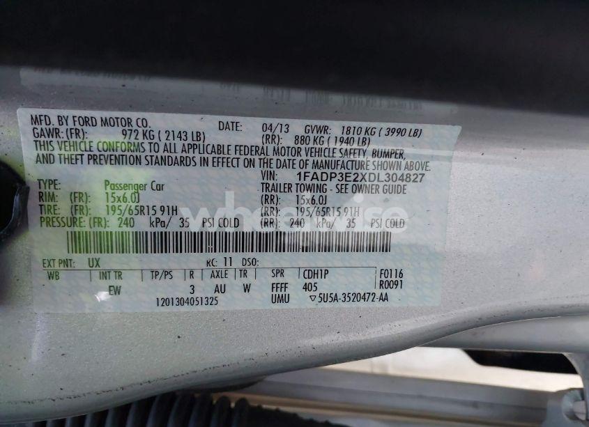 Photo 9 of 2013 Ford Focus S (VIN 1FADP3E2XDL304827)