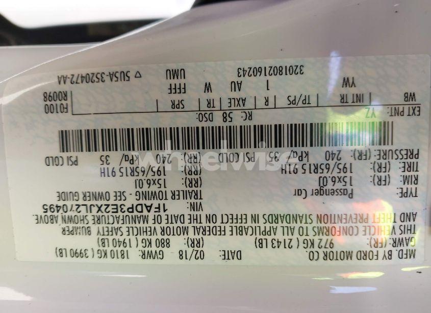 Photo 9 of 2018 Ford Focus S (VIN 1FADP3E2XJL270495)