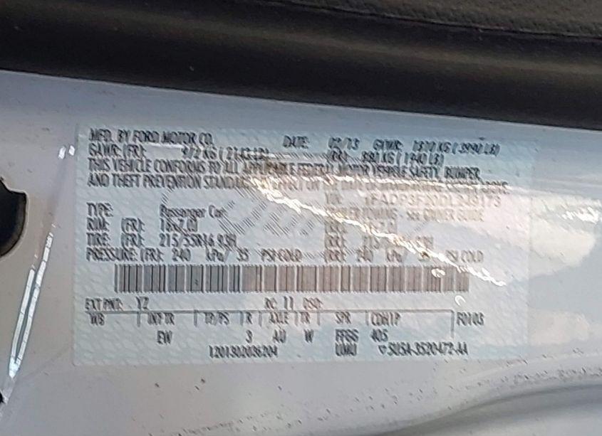 Photo 9 of 2013 Ford Focus SE (VIN 1FADP3F20DL249173)