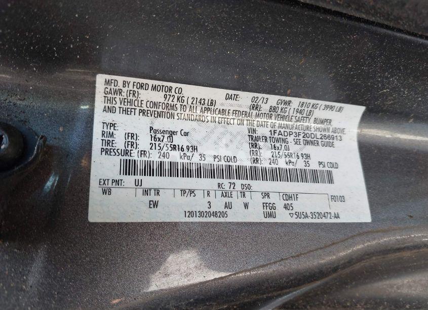 Photo 9 of 2013 Ford Focus SE (VIN 1FADP3F20DL266913)