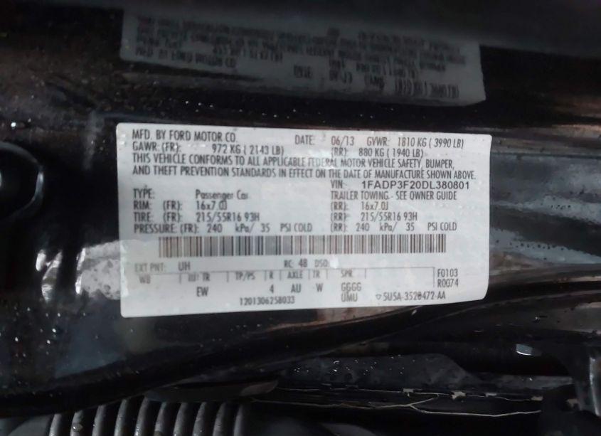 Photo 9 of 2013 Ford Focus SE (VIN 1FADP3F20DL380801)