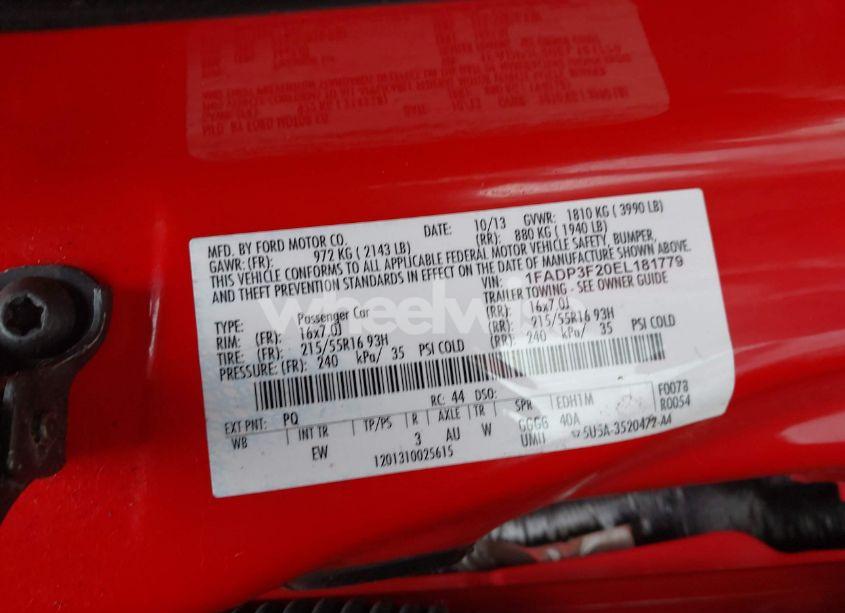 Photo 9 of 2014 Ford Focus SE (VIN 1FADP3F20EL181779)