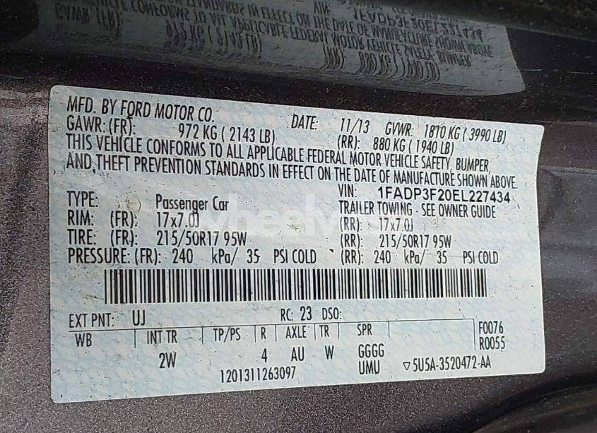 Photo 9 of 2014 Ford Focus SE (VIN 1FADP3F20EL227434)