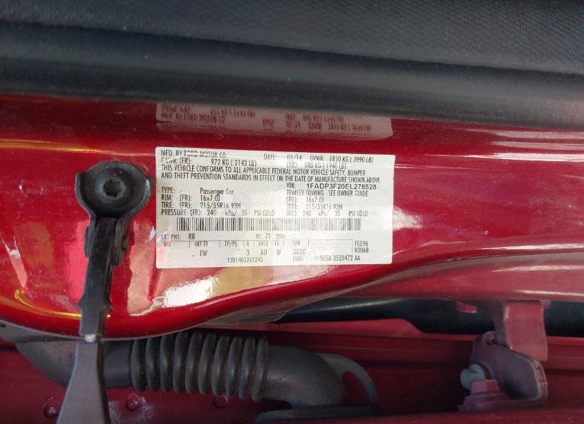 Photo 9 of 2014 Ford Focus SE (VIN 1FADP3F20EL278528)