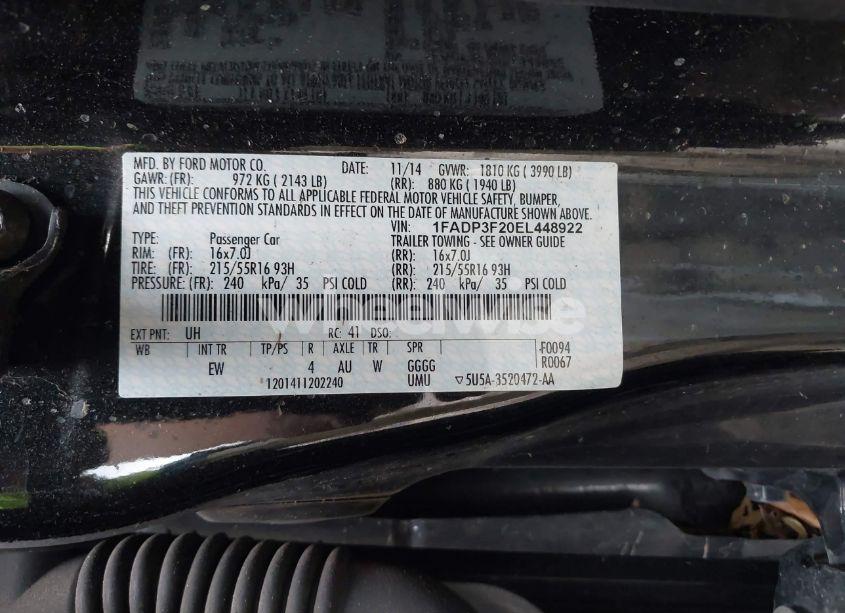 Photo 9 of 2014 Ford Focus SE (VIN 1FADP3F20EL448922)