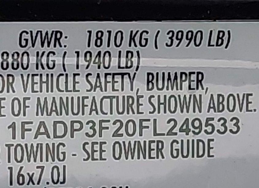 Photo 9 of 2015 Ford Focus SE (VIN 1FADP3F20FL249533)