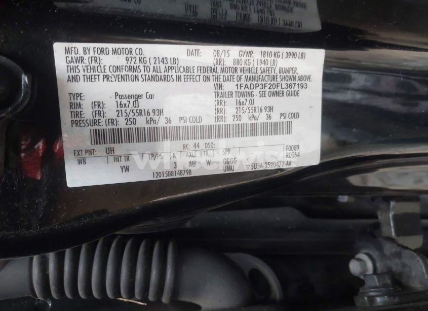 Photo 9 of 2015 Ford Focus SE (VIN 1FADP3F20FL367193)