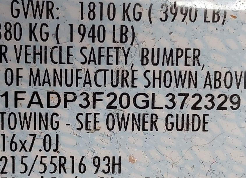 Photo 9 of 2016 Ford Focus SE (VIN 1FADP3F20GL372329)