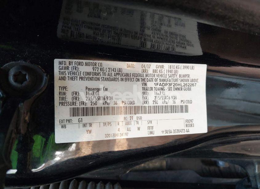 Photo 9 of 2017 Ford Focus SE (VIN 1FADP3F20HL262267)