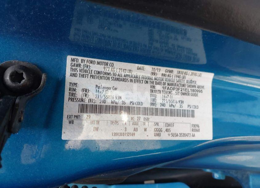 Photo 9 of 2014 Ford Focus SE (VIN 1FADP3F21EL180995)