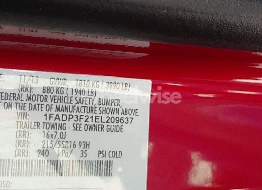 Photo 9 of 2014 Ford Focus SE (VIN 1FADP3F21EL209637)