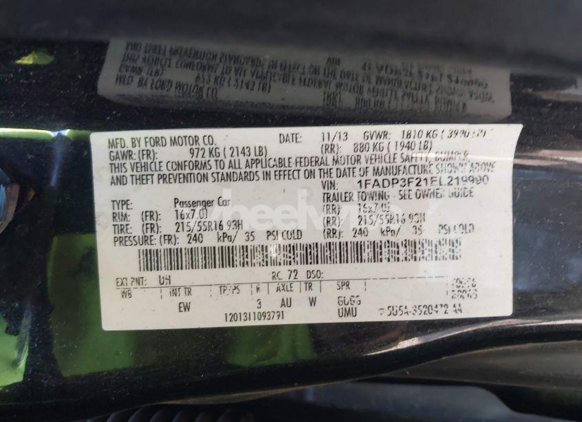 Photo 9 of 2014 Ford Focus SE (VIN 1FADP3F21EL219990)