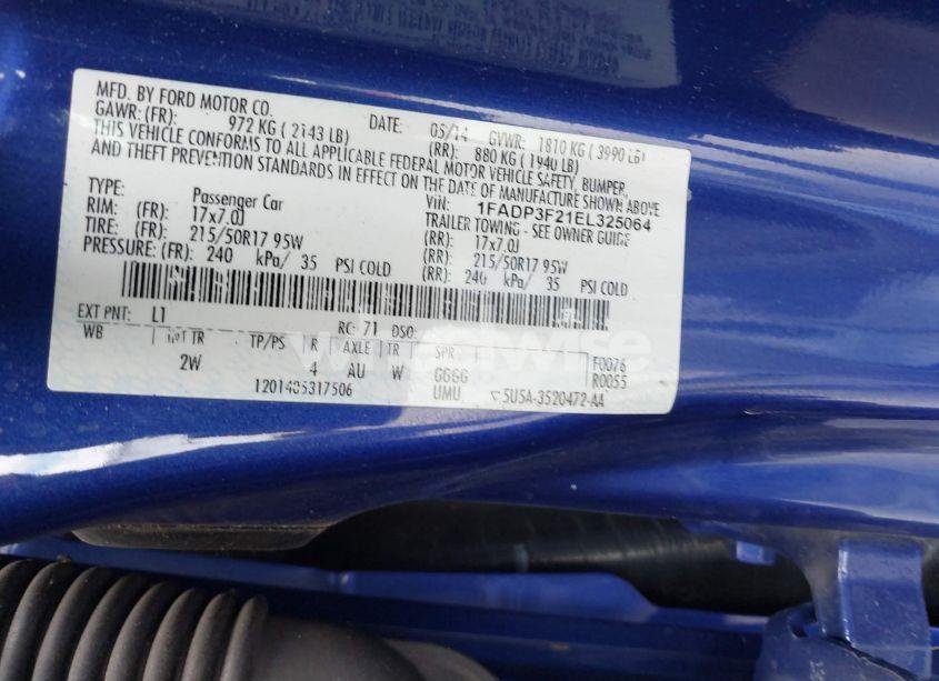 Photo 9 of 2014 Ford Focus SE (VIN 1FADP3F21EL325064)