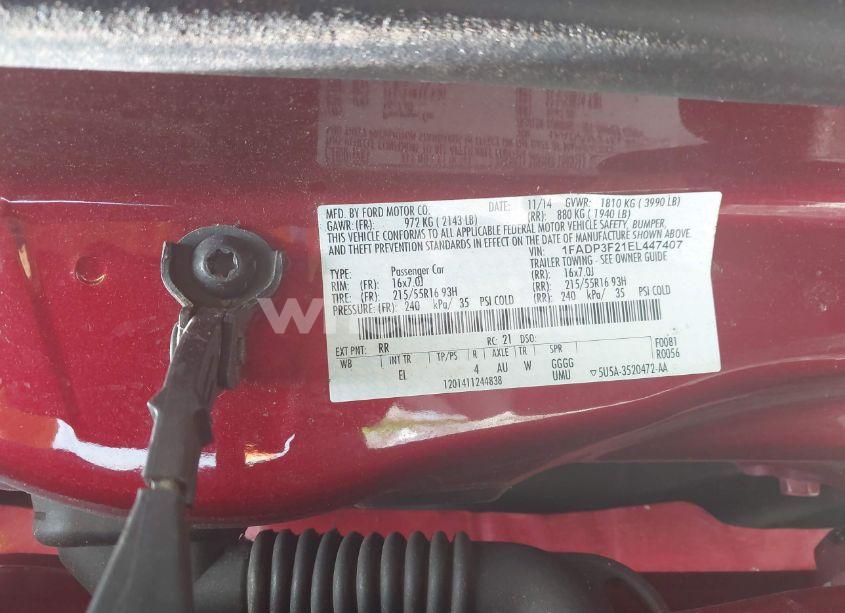 Photo 9 of 2014 Ford Focus SE (VIN 1FADP3F21EL447407)