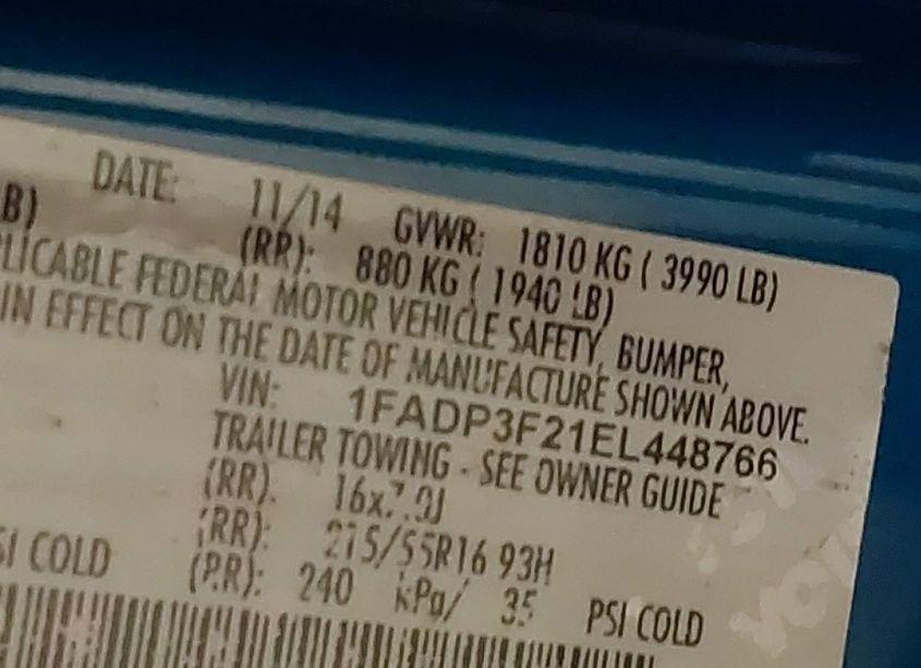 Photo 9 of 2014 Ford Focus SE (VIN 1FADP3F21EL448766)