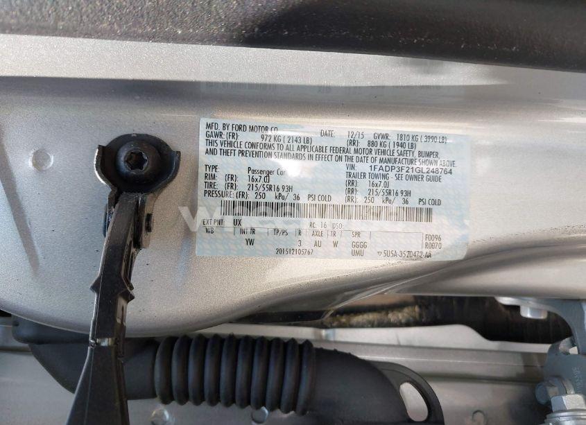 Photo 9 of 2016 Ford Focus SE (VIN 1FADP3F21GL248764)