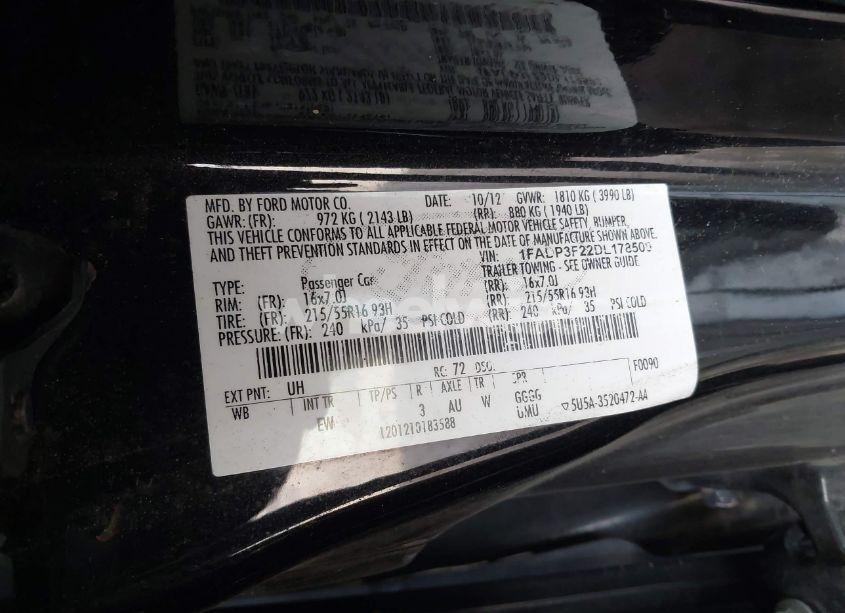 Photo 9 of 2013 Ford Focus SE (VIN 1FADP3F22DL178509)