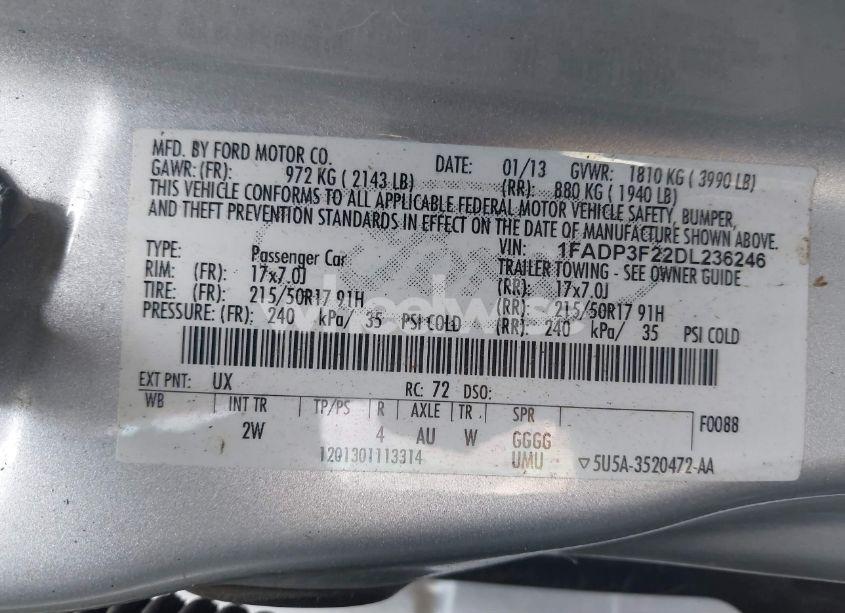 Photo 9 of 2013 Ford Focus SE (VIN 1FADP3F22DL236246)