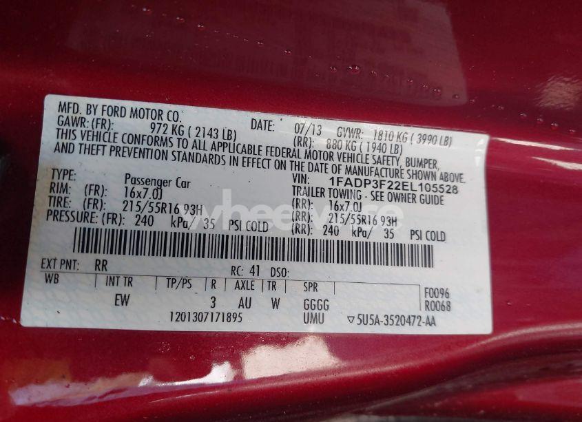 Photo 9 of 2014 Ford Focus SE (VIN 1FADP3F22EL105528)