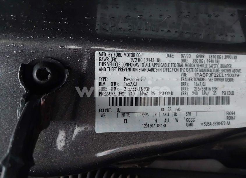 Photo 9 of 2014 Ford Focus SE (VIN 1FADP3F22EL110079)