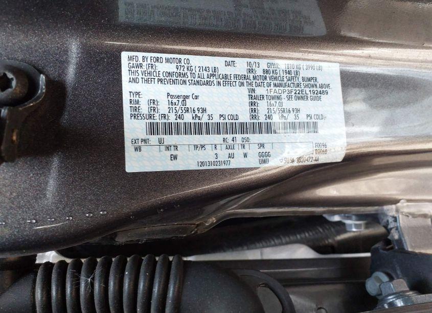 Photo 9 of 2014 Ford Focus SE (VIN 1FADP3F22EL192489)