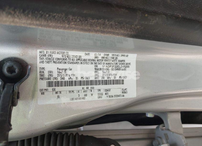 Photo 9 of 2014 Ford Focus SE (VIN 1FADP3F22EL245255)