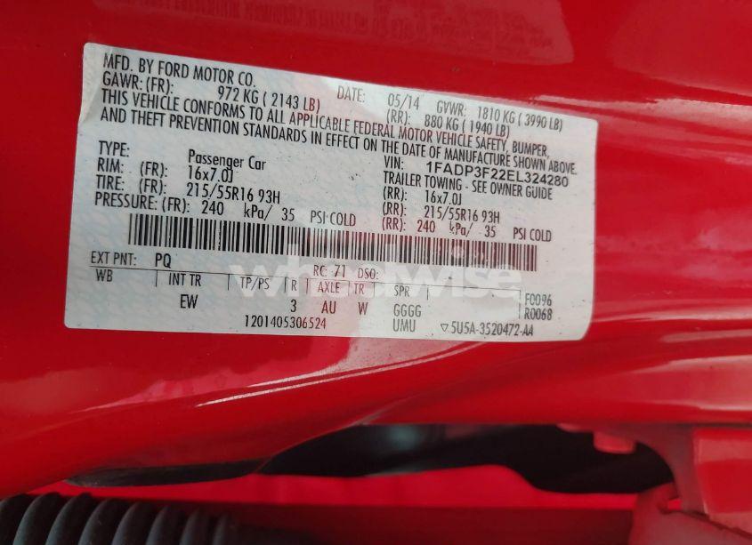 Photo 9 of 2014 Ford Focus SE (VIN 1FADP3F22EL324280)