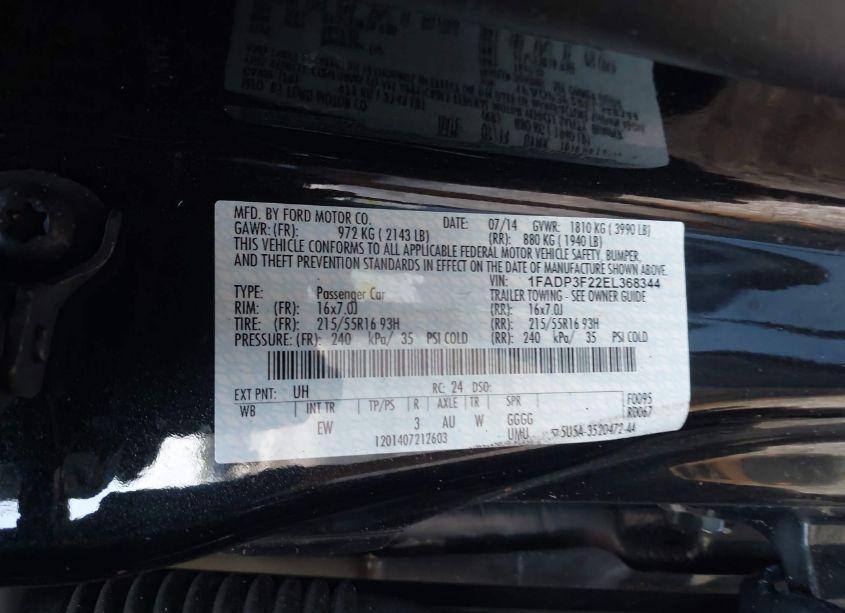 Photo 9 of 2014 Ford Focus SE (VIN 1FADP3F22EL368344)