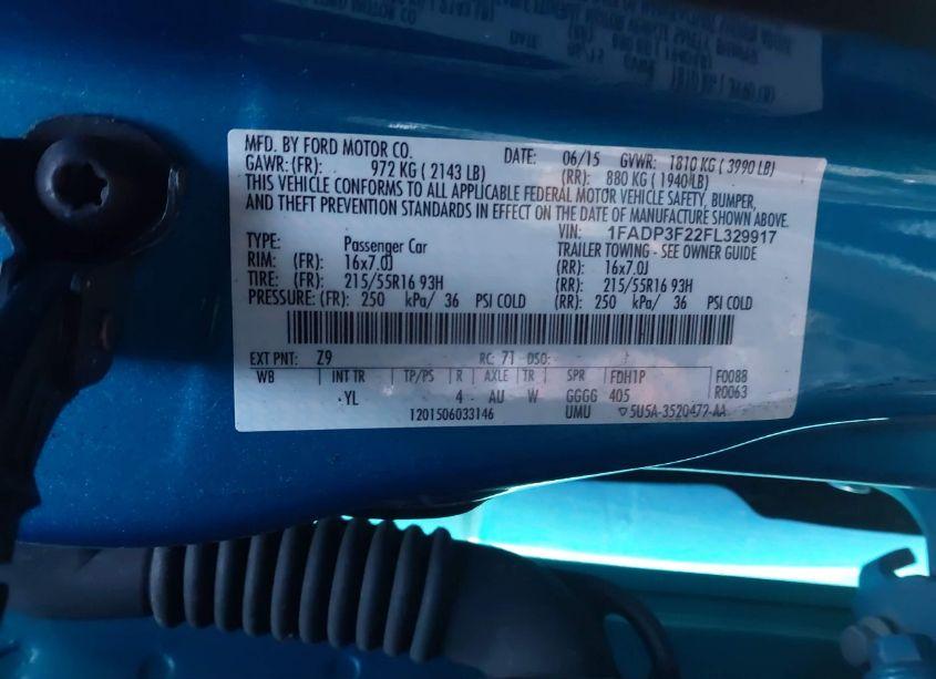 Photo 9 of 2015 Ford Focus SE (VIN 1FADP3F22FL329917)